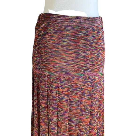 Vintage Nordstrom Pleated Accordion Peasant Skirt M Bohemian Festival Unique - Picture 2 of 6